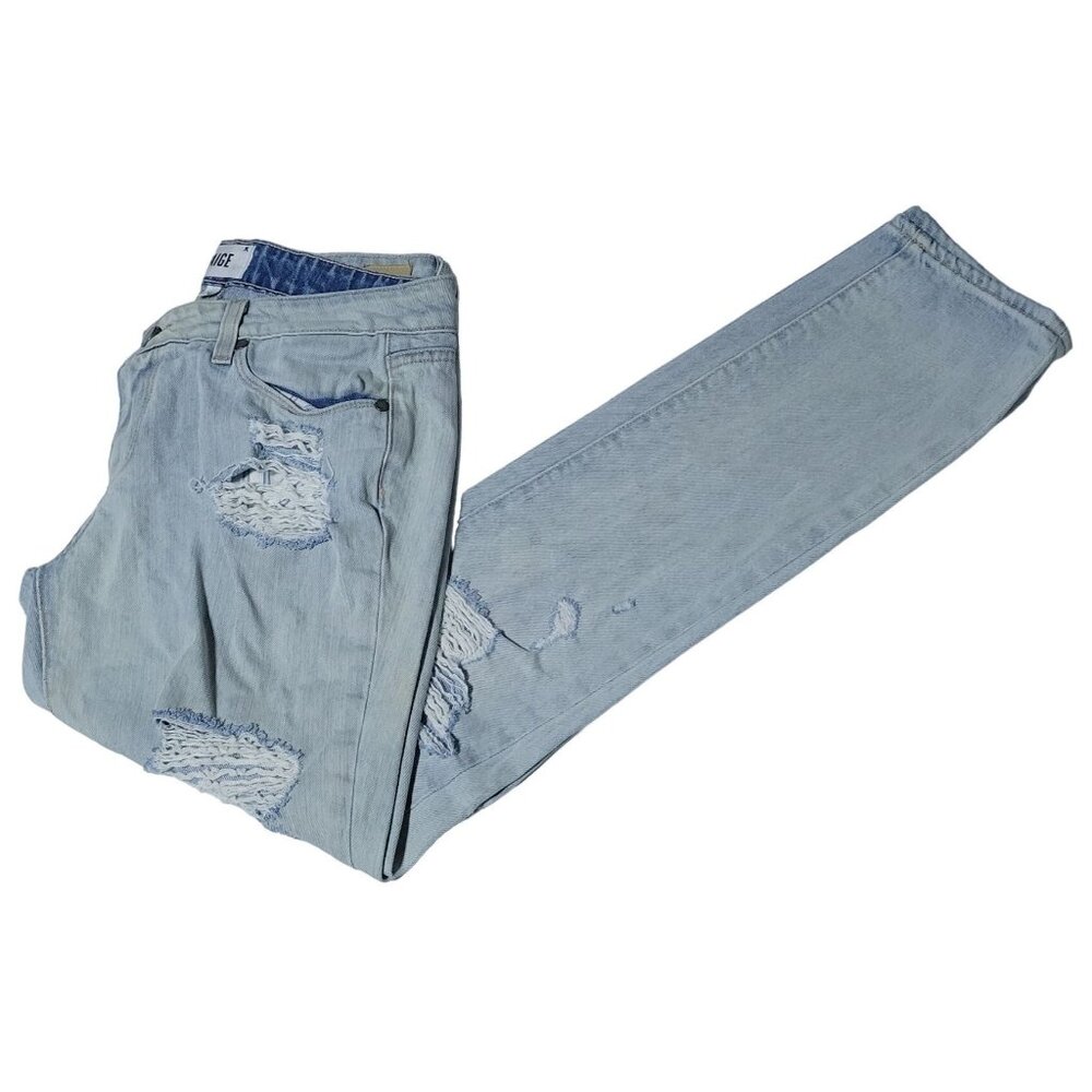Paige Jimmy Jimmy Skinny Jeans Womens Size 27 Low Rise Light Wash Ripped Denim